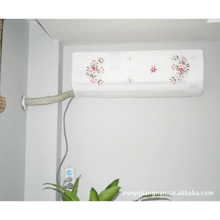 日本跨境掛式一件代發(fā)定制簡約通用美觀 空調(diào)罩臥室新款空調(diào)防塵罩絲帶繡