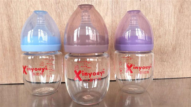 嬰兒高硼硅晶鉆120ml玻璃奶瓶 防摔新生兒寬口徑防脹氣奶瓶廠家