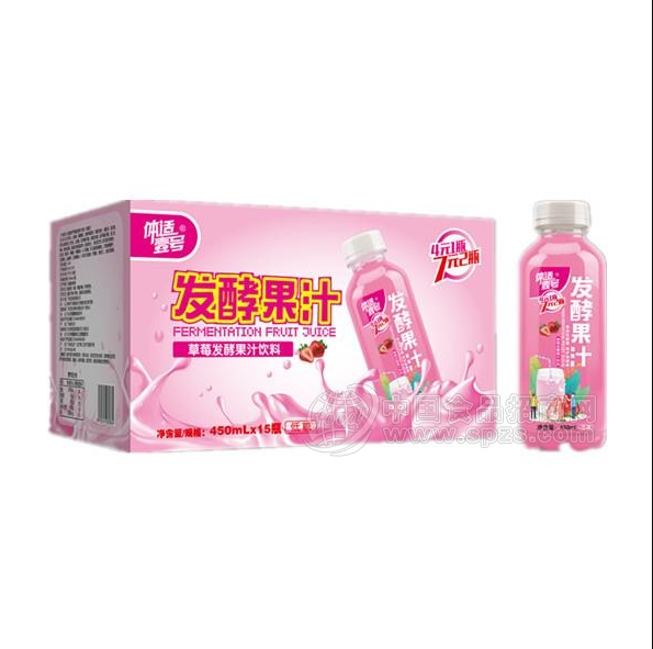 體適壹號草莓味發(fā)酵果汁飲料450mlx15瓶 草莓味果汁飲料