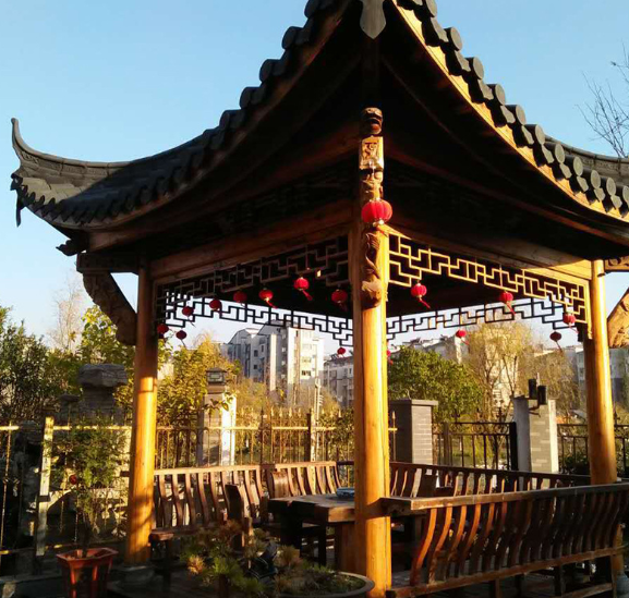 戶外碳化防腐木涼亭 四角飛檐涼亭 庭院小區(qū)景觀亭 古建涼亭定做