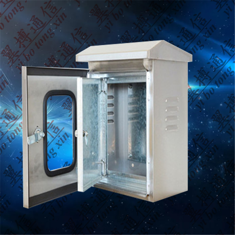 304不銹鋼智能監(jiān)控箱室外抱桿式防水玻璃門