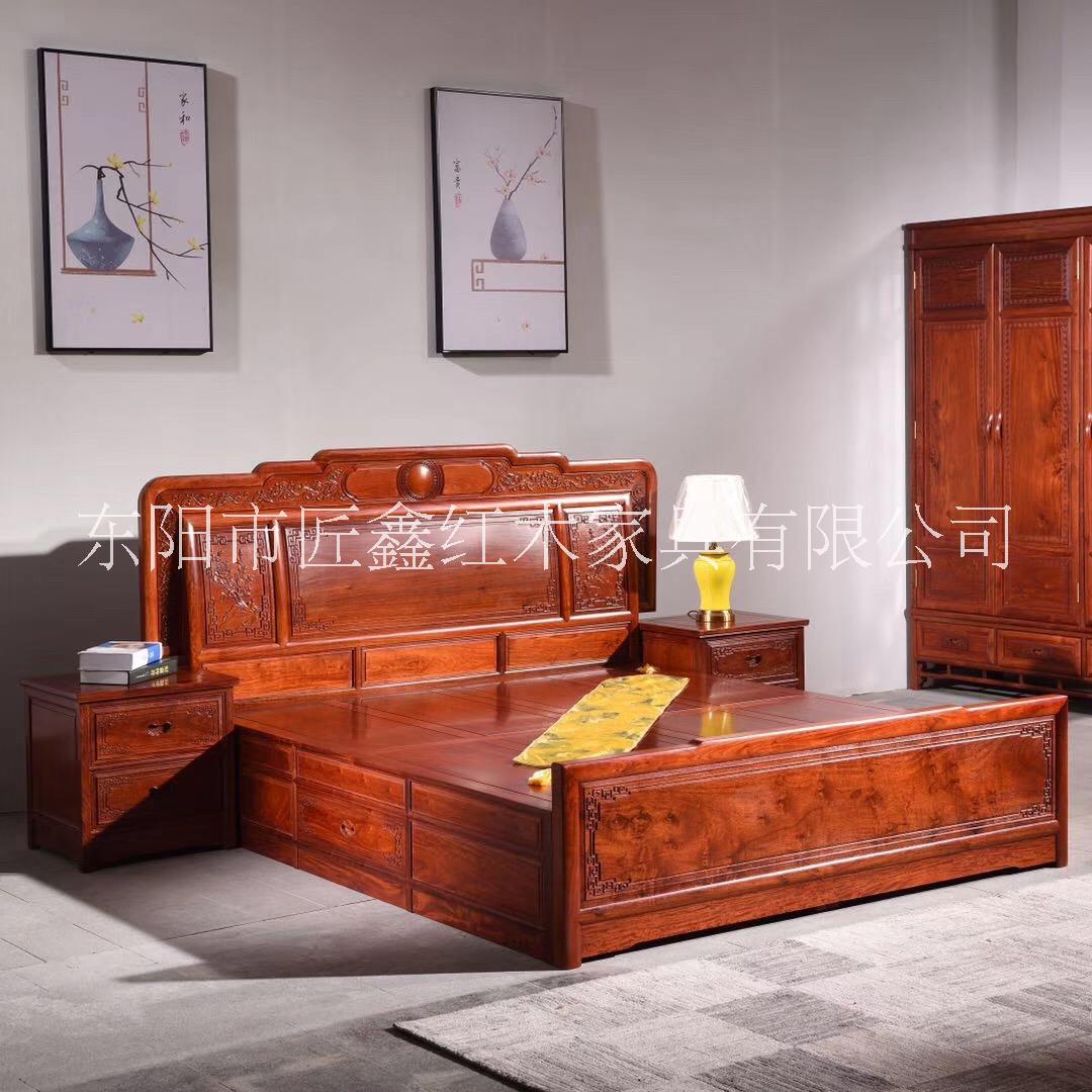 花梨木國色大床 花梨木大床 匠鑫紅木家具花梨木大床 匠鑫紅木家具花梨木大床