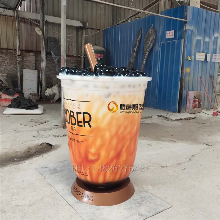供應(yīng)玻璃鋼制品 玻璃鋼仿真奶茶杯 仿真飲料杯 仿真罐造型擺件