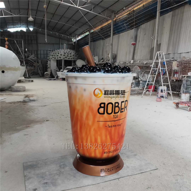 供應(yīng)玻璃鋼制品 玻璃鋼仿真奶茶杯 仿真飲料杯 仿真罐造型擺件