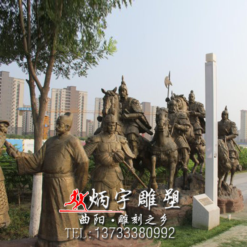 迎親娶親隊伍雕塑人物銅雕鑄造-廠家-供應商 古代抬花轎人物雕塑 古代將軍騎馬雕塑 武士士兵雕塑 古代官員大臣雕塑