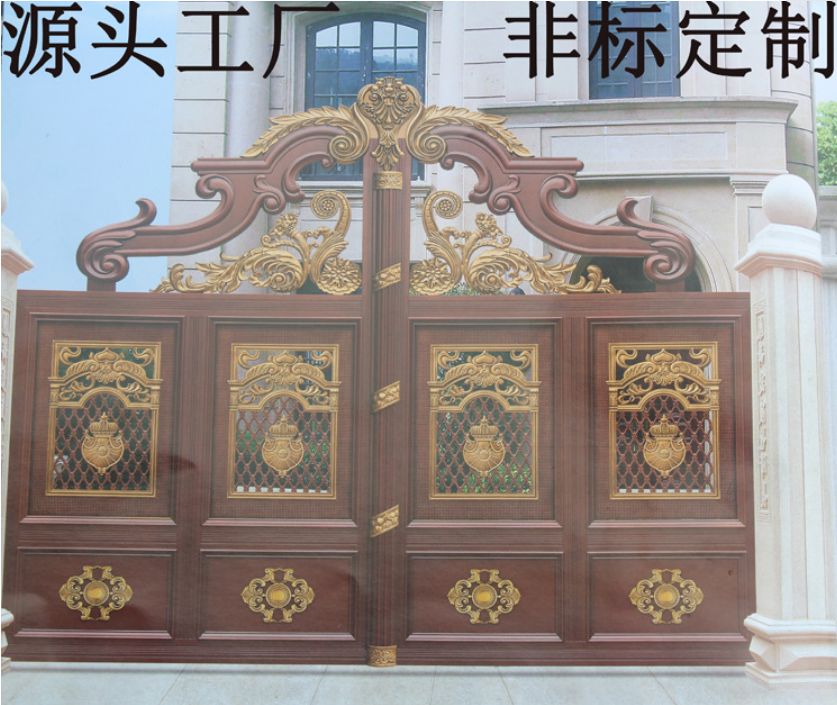 批發(fā)庭院門豪華鋁藝大門別墅防盜門小區(qū)鋁合金*歐式大門鋁藝門