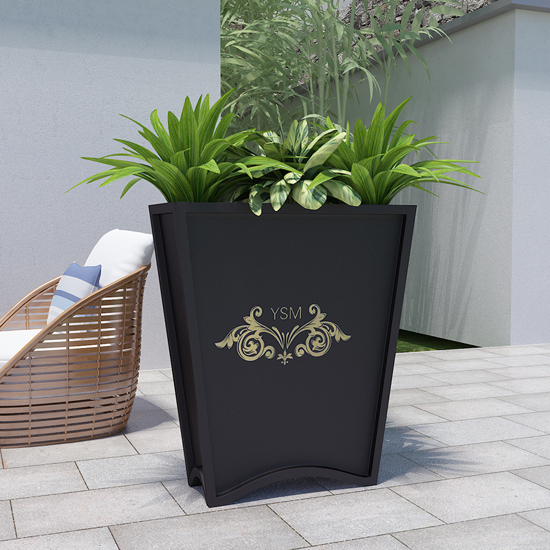 商業(yè)街室外鐵藝戶外花架花箱隔斷花槽落地扇形庭院種植花壇花盆