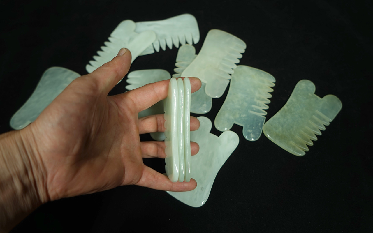 岫巖玉石刮痧板美容器玉石滾輪