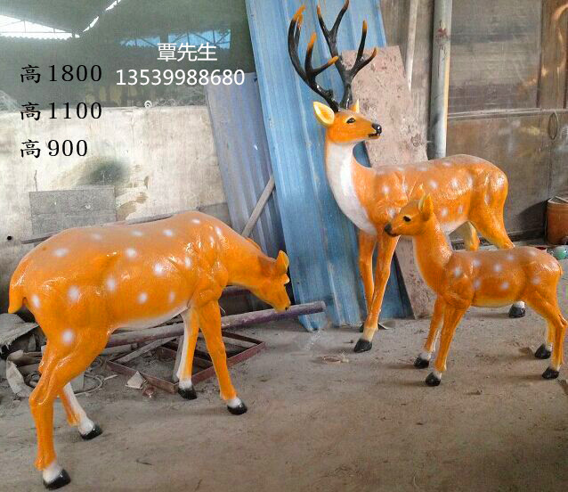 公園綠化玻璃鋼景觀鹿擺件|玻璃鋼仿真鹿|樹脂藝術(shù)彩繪鹿雕塑