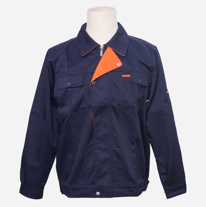 工廠大量批發(fā)定制工作服男裝工裝上衣長袖工作工廠車間制服深藍(lán)色