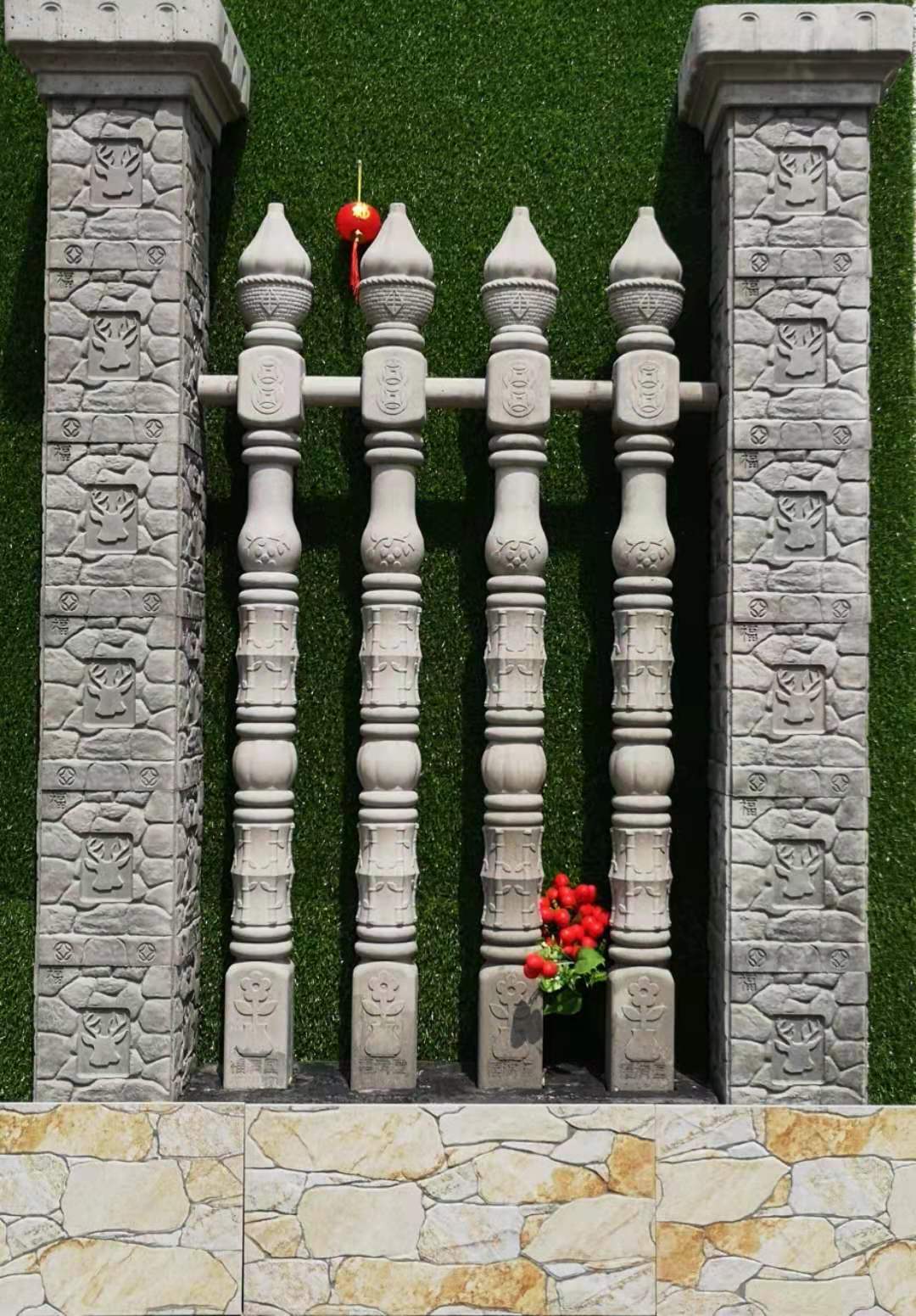 供應江西8字銅錢雕刻串連柱藝術(shù)圍欄模具，萍鄉(xiāng)藝術(shù)圍欄模具