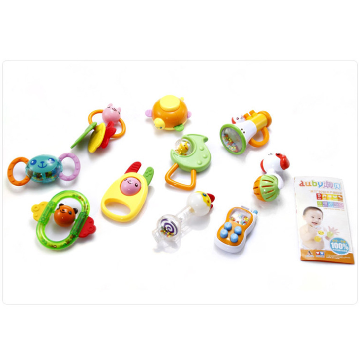 澳貝10只組合牙膠奧貝463129禮盒新生嬰兒寶寶玩具0-1歲玩具