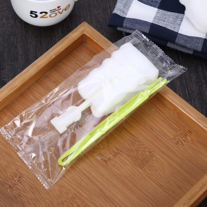 璃杯保溫杯贈(zèng)品瓶刷獨(dú)立包裝清洗可拆折疊海綿杯刷奶瓶刷杯刷具