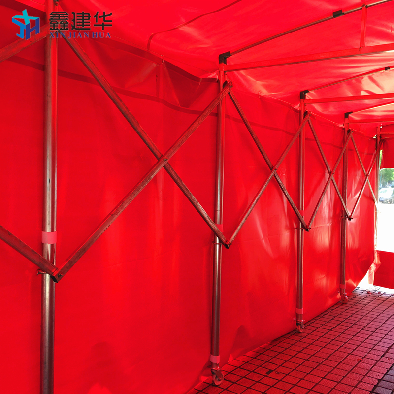 山東餐飲大排檔推拉活動雨棚_移動式酒席伸縮蓬廠家定做