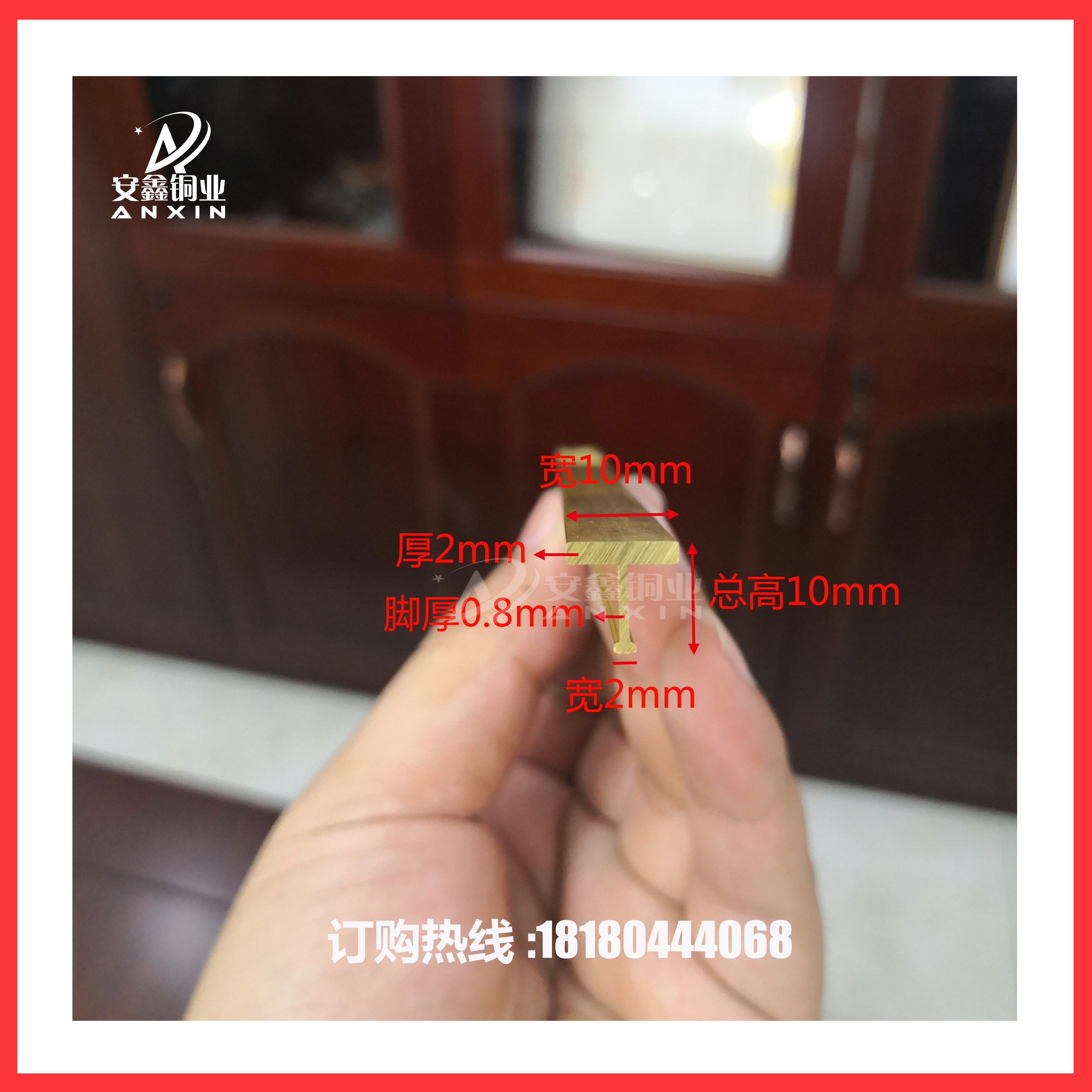 安鑫銅業(yè)批發(fā)家具木門柜門墻面裝飾銅條 四川銅條廠家定制裝飾銅條 T型銅條