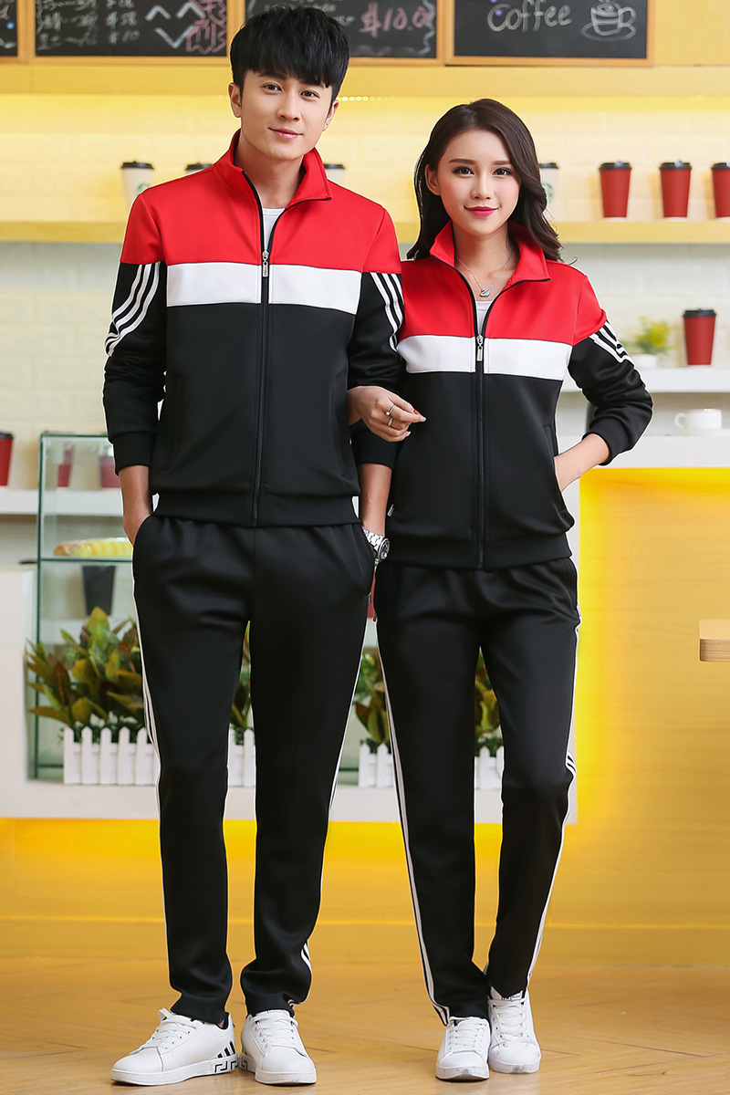 2019春秋款大學(xué)運(yùn)動(dòng)服套裝 撞色拼接運(yùn)動(dòng)服長(zhǎng)袖中學(xué)校服套裝 可定制