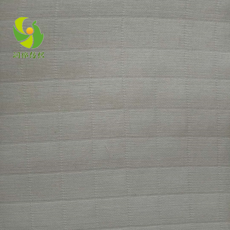 潤棉紡織廠家直銷批發(fā)嬰幼兒服裝用 普梳全棉雙層方格紗布坯布