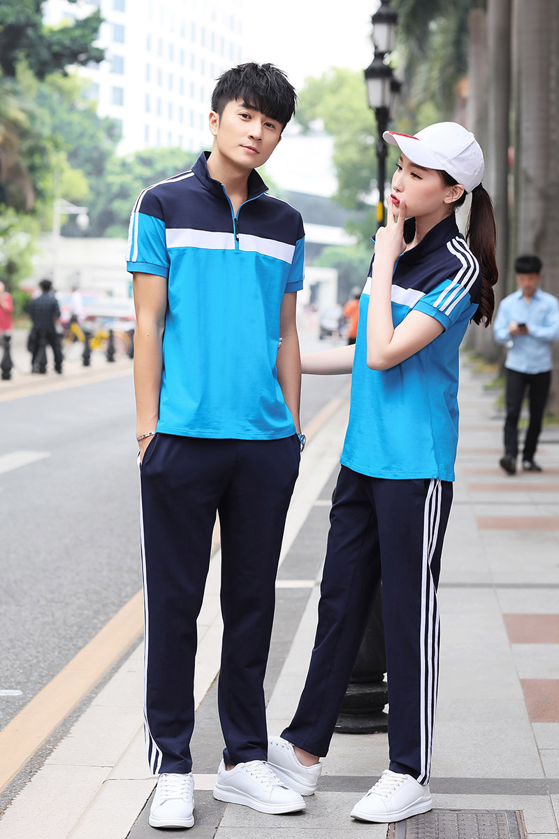 夏季學生校服男女情侶班服高中學生初中學生運動休閑套裝定制團購