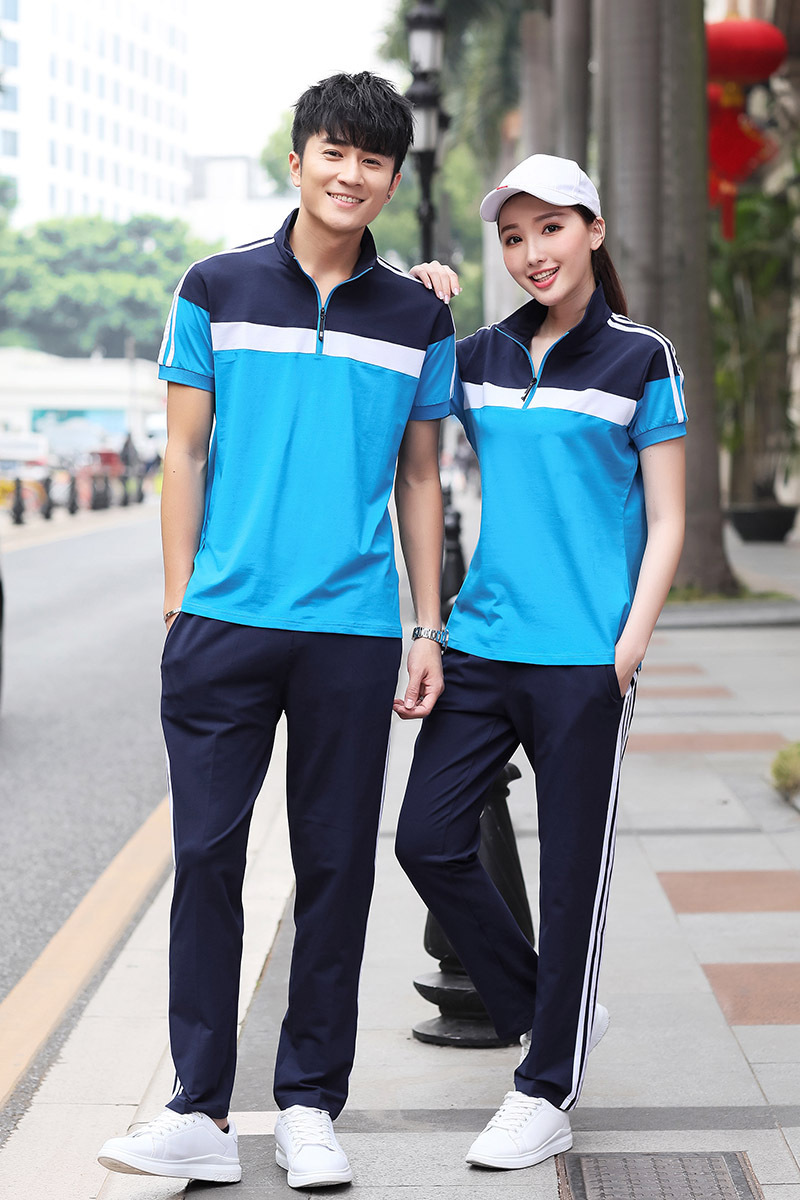夏季學生校服男女情侶班服高中學生初中學生運動休閑套裝定制團購