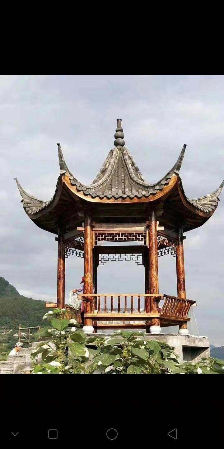 戶外涼亭 景觀木亭八角涼亭 碳化防腐實木八角涼亭 八角亭廠家