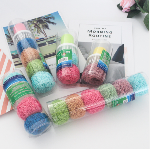 廚房不傷鍋刷納米纖維清潔球纖維鋼絲球組合裝納米清潔球帶手柄批發(fā)