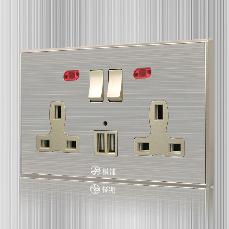 北京外貿(mào)不銹鋼開關(guān)插座批發(fā)外貿(mào)出口開關(guān)插座價(jià)格/印度插座帶開關(guān)指示燈提供中東墻壁開關(guān)插座廠家直銷