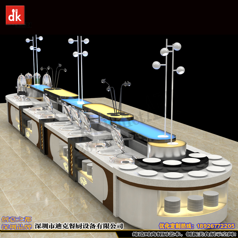 迪克自助餐臺(tái)設(shè)計(jì)制作 餐飲家具移動(dòng)布菲臺(tái)定制 移動(dòng)餐臺(tái)柜備餐