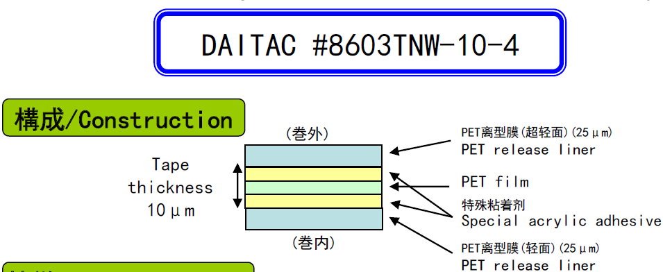 8603TNW-10薄膜雙面膠帶