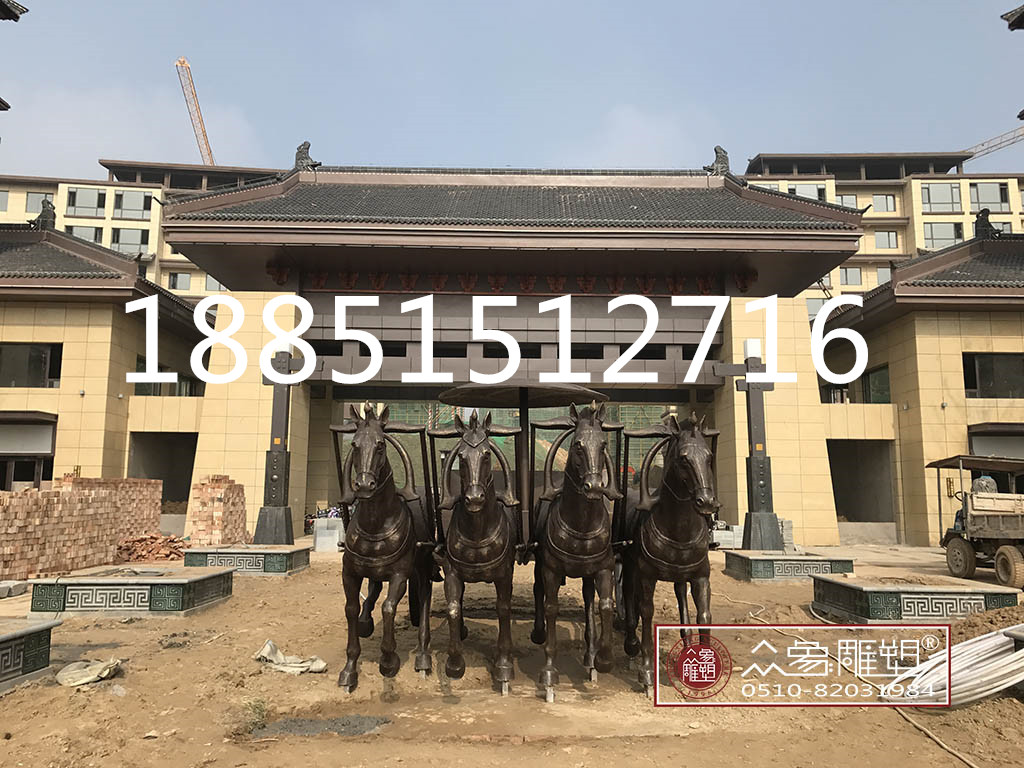 無(wú)錫雕塑廠家定制 碭山郡*青銅馬車雕塑