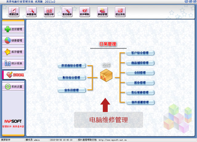 電腦商品業(yè)務管理系統(tǒng) ，庫存管理系統(tǒng)，電腦組裝管理系統(tǒng)，電腦維修管理 貴州美萍電腦行業(yè)管理系統(tǒng)