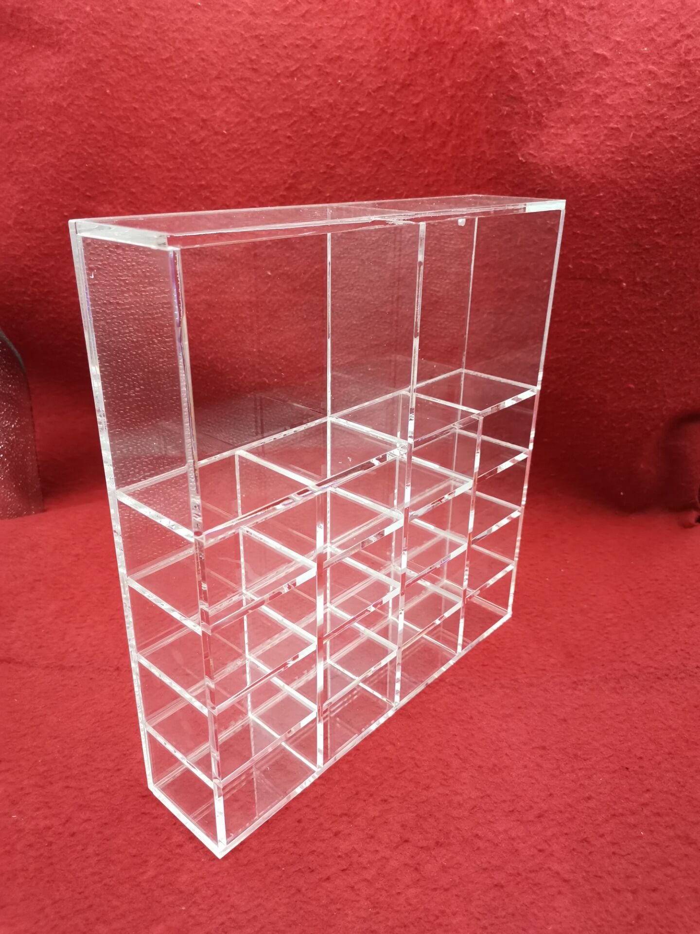 安君有機(jī)玻璃亞克力制品廠定制批發(fā)加工可拆式粘接格子儲物收納盒