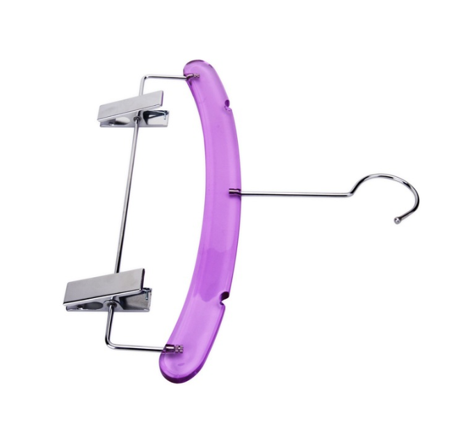 廠家直銷服裝店無痕衣架 女裝透明無痕衣架 紫色亞克力衣架 定制婚紗衣架 禮服衣架 防滑無痕衣架 無痕衣架報價