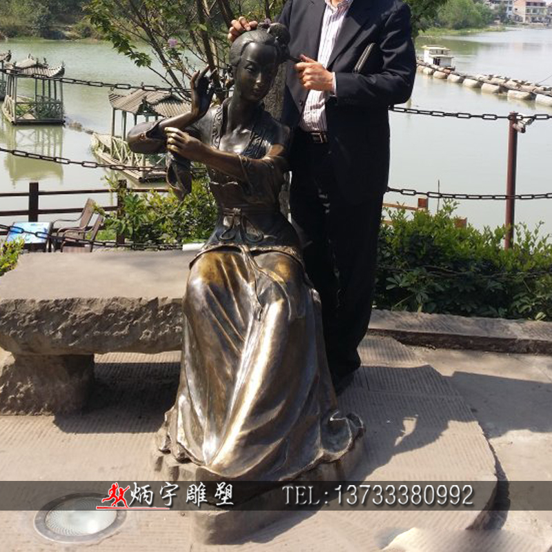 曲陽縣炳宇雕塑 古代人物雕塑 愛情主題雕塑  情侶約會雕塑 鑄銅人物雕塑定制 人物銅雕生產廠家 銅雕人物報價