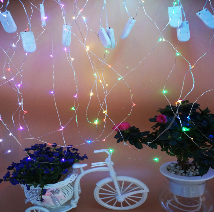 led節(jié)日燈串 CR2032紐扣電池盒燈串 室內(nèi)舞廳舞臺(tái)裝飾燈串 20珠