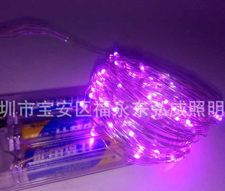 3A電池盒5米50LED銅線米粒裝飾燈串婚慶活動(dòng)圣誕節(jié)彩燈節(jié)日燈串
