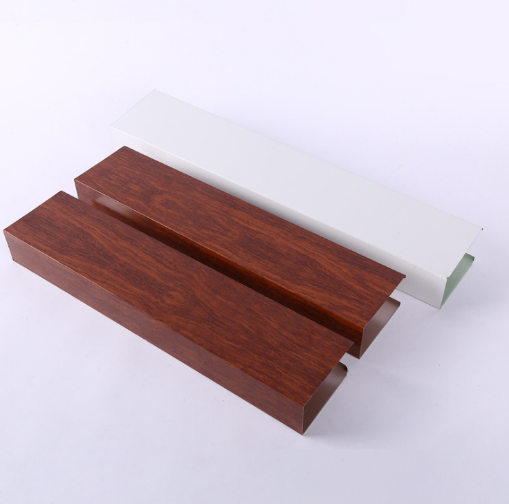 鋁天花方通吊頂木紋方通方管天花裝飾客廳陽臺集成u型鋁格柵定制