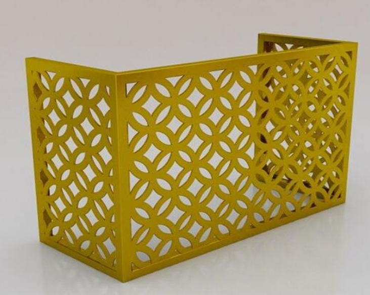 鋁合金空調(diào)罩室外鏤空雕花沖孔百葉折疊鋁合金空調(diào)外機(jī)罩定制