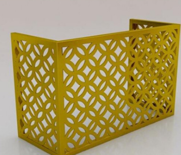 鋁合金空調(diào)罩室外鏤空雕花沖孔百葉折疊鋁合金空調(diào)外機(jī)罩定制 雕花空調(diào)外機(jī)罩