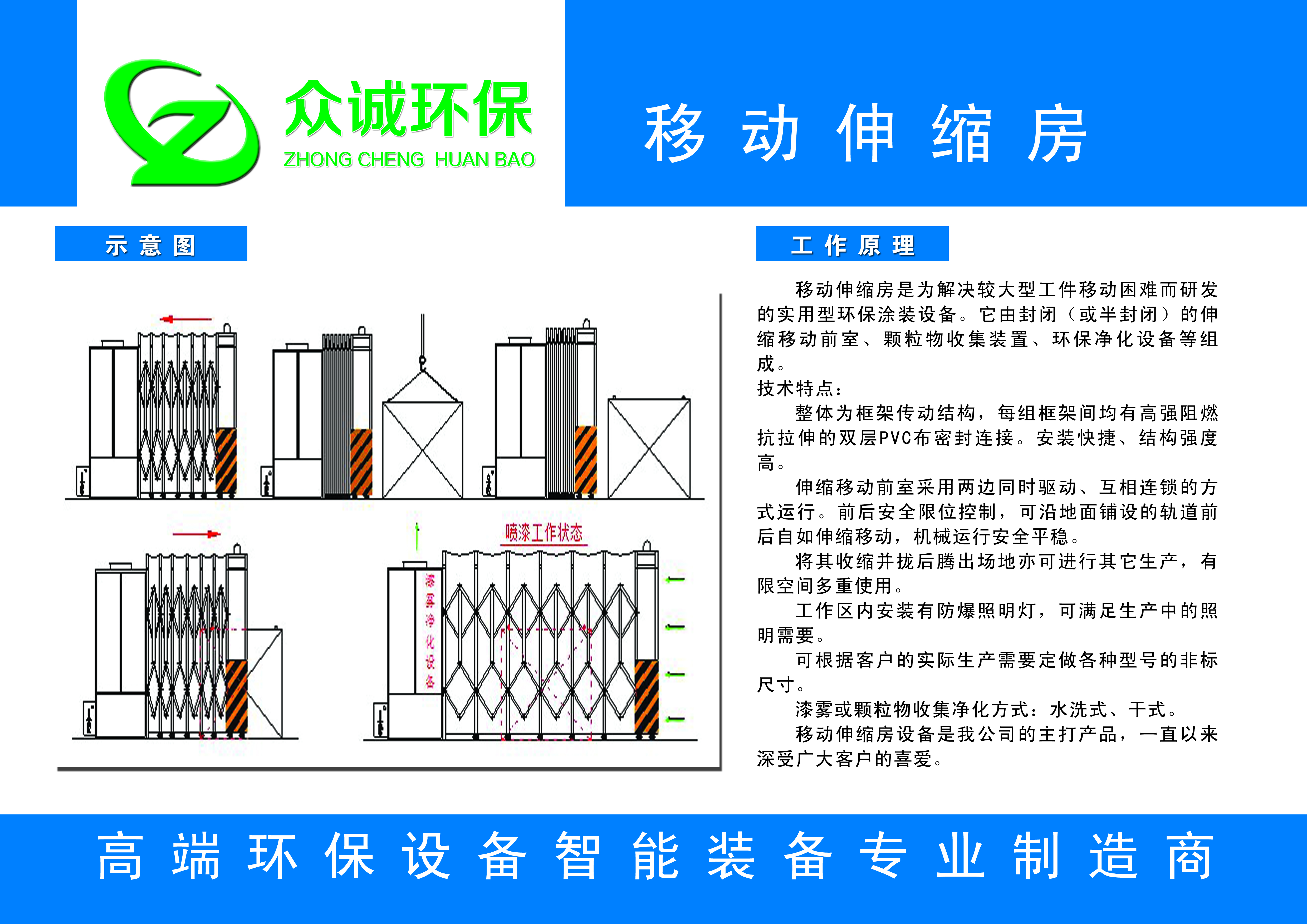 大型工件 噴漆環(huán)保設備 移動伸縮房