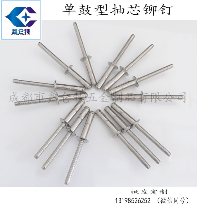 【單鼓型抽芯鉚釘】非標(biāo)定制不銹鋼結(jié)構(gòu)型抽芯鉚釘成都重慶現(xiàn)貨供應(yīng)