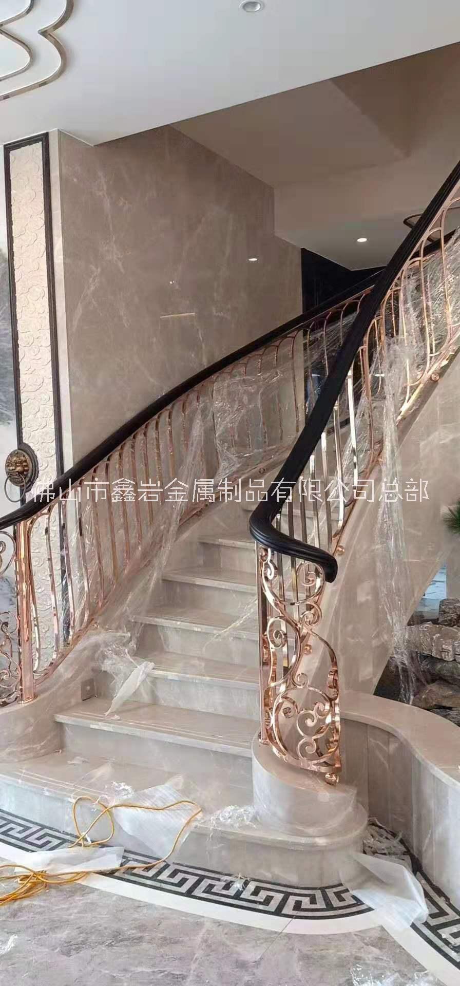 金華 電鍍K金樓梯扶手 鋁合金藝術(shù)雕花扶手
