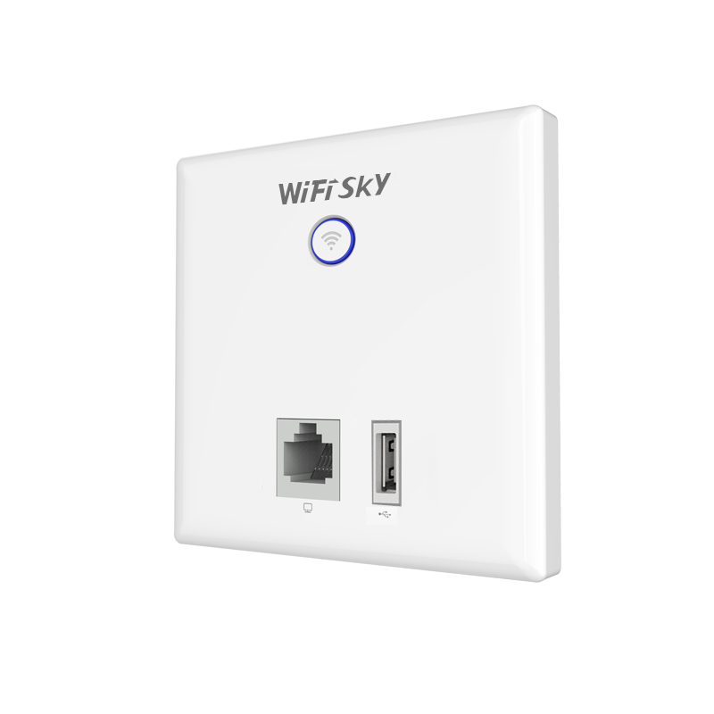 WIFISKY A310 300M超薄86式無(wú)線入墻面板AP酒店WiFi覆蓋認(rèn)證營(yíng)銷(xiāo)
