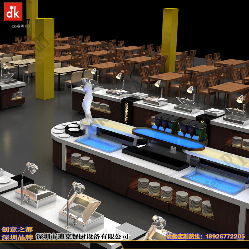 dk組合式北歐風格自助餐臺 深圳品牌定制廚柜員工布菲臺設(shè)計