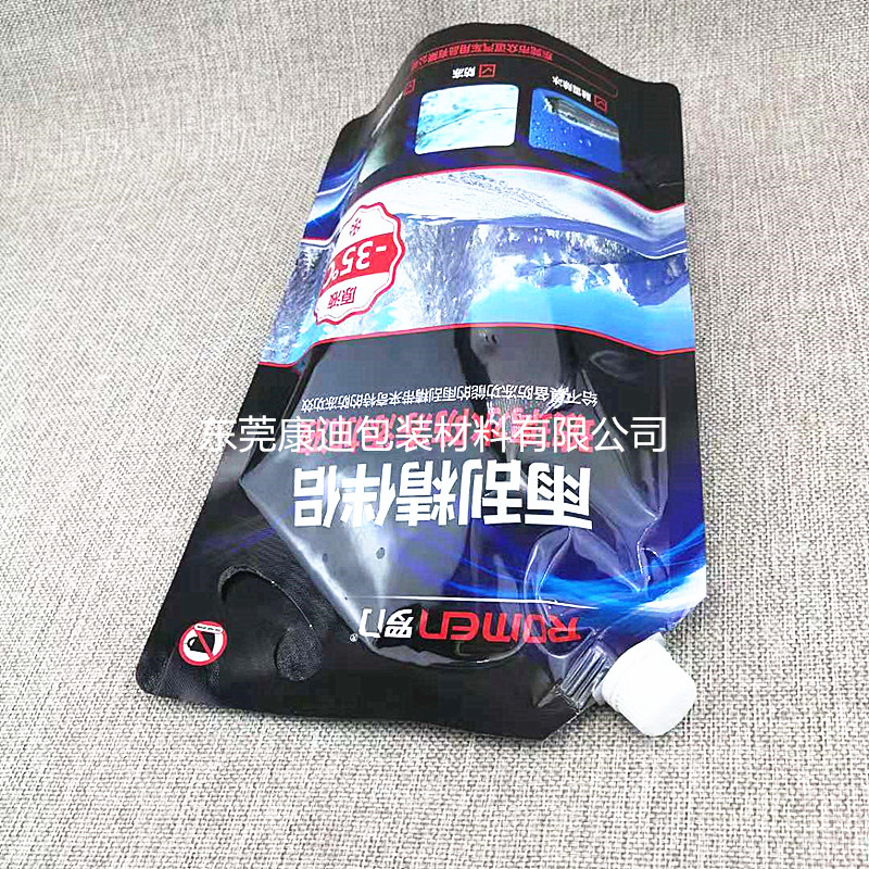 廠家訂做2KG汽車玻璃水吸嘴袋 3L/5升潤滑油 清洗劑鋁箔自立袋