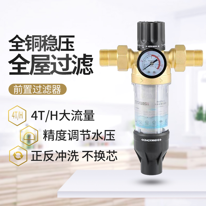前置過濾器銅質(zhì)反沖洗免換芯全屋前置過濾器