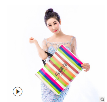 杭州市廠家直銷購物袋-彩色條紋服裝店袋子-大量批發(fā)禮品袋