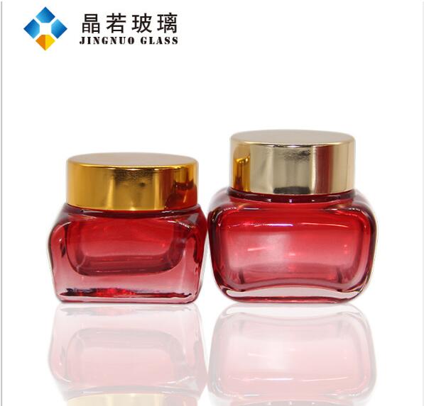 工藝定制50克方形瓶化妝品膏霜瓶套裝眼影盒滴管玻璃瓶化妝品瓶子