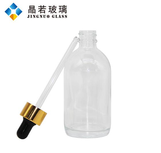 新款玻璃滴管瓶 24K黃金精華液瓶子100ml 精油瓶化妝品包材