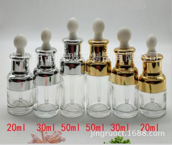 新款玻璃滴管瓶 24K黃金精華液瓶子100ml 精油瓶化妝品包材