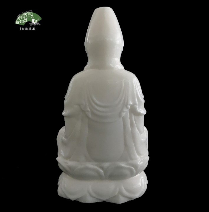 廠家直銷漢白玉觀音 玉石佛像客廳辦公桌擺件雕工精細(xì)佛教用品